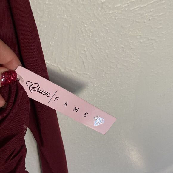 Crave Fame top size XS burgundy new with tags - Picture 4 of 8